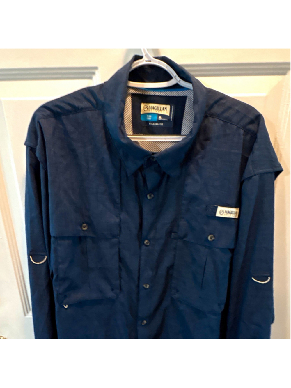 Magellan Outdoors Fish Gear Men's Moisture Wicking Fishing Shirt Blue XL